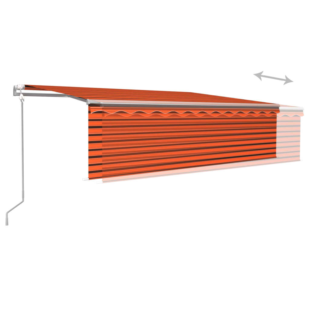 Tenda Sole Retrattile Automatica Parasole 5x3m Arancio Marrone 3069350