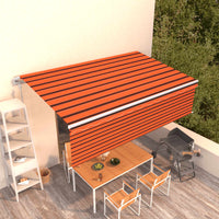 Tenda Sole Retrattile Automatica Parasole 5x3m Arancio Marrone 3069350