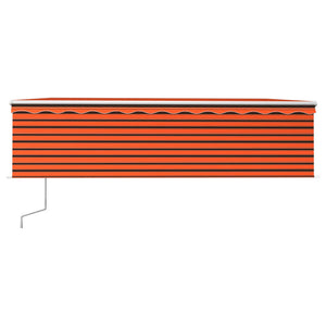 Tenda Automatica Sensore Vento e LED 5x3 m Arancione e Marrone 3069355
