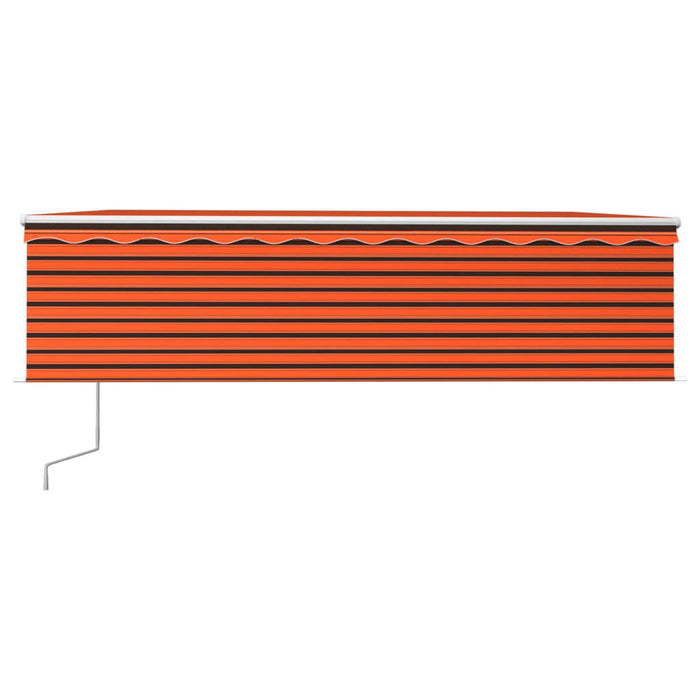 Tenda Automatica Sensore Vento e LED 5x3 m Arancione e Marrone 3069355
