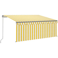 Tenda Sole Retrattile Manuale con Parasole 3x2,5m Gialla Bianca   cod mxl 38801