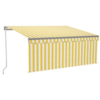 Tenda Sole Retrattile Manuale Parasole LED 3x2,5m Gialla Bianca 3069383