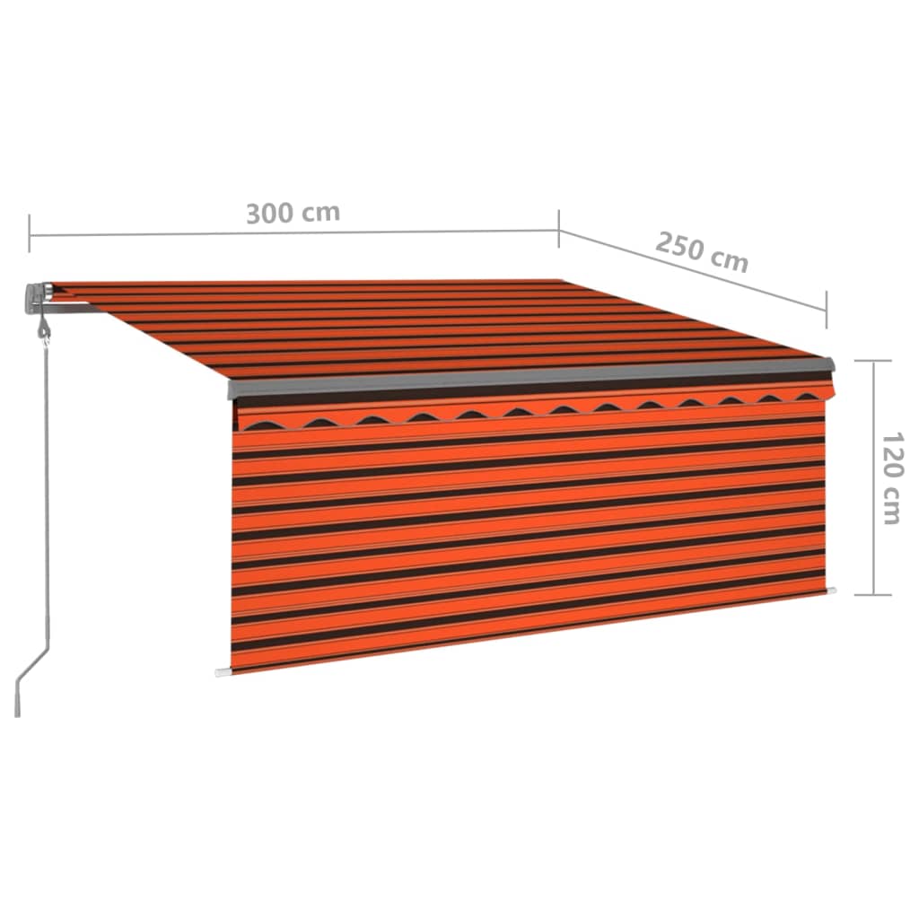 Tenda da Sole Retrattile Automatica 3x2,5m Arancione e Marrone 3069390