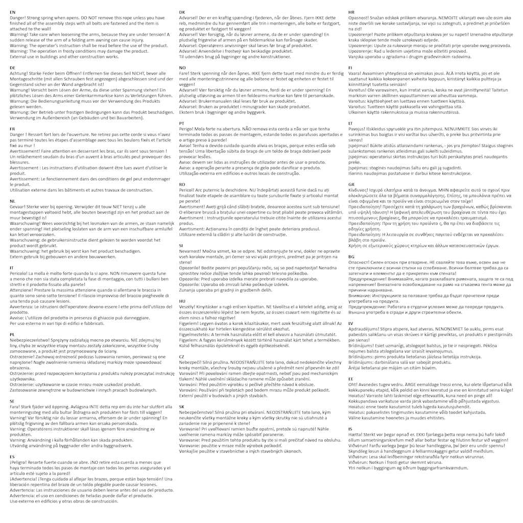 Tenda da Sole Retrattile Manuale con LED 3,5x2,5 m Antracite 3069404