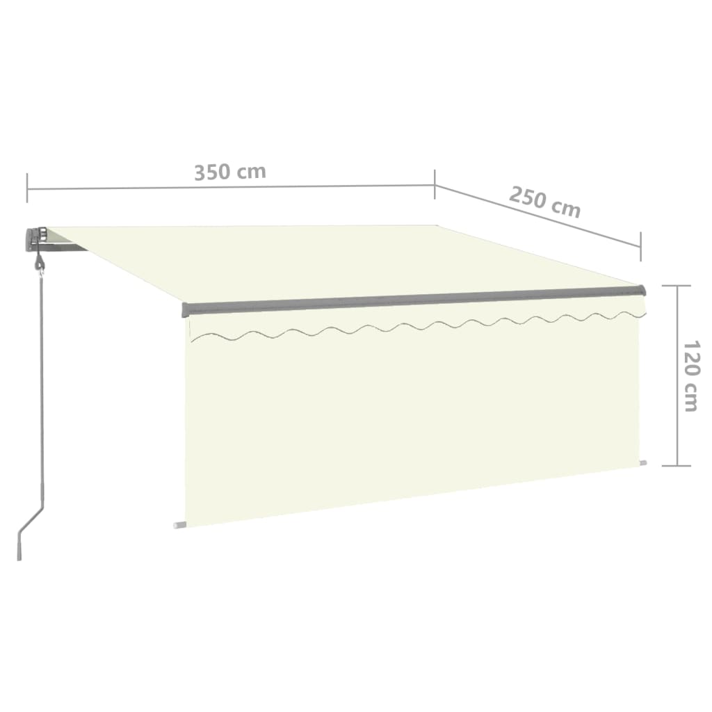 Tenda Sole Retrattile Automatica con Parasole 3,5x2,5 m Crema 3069407