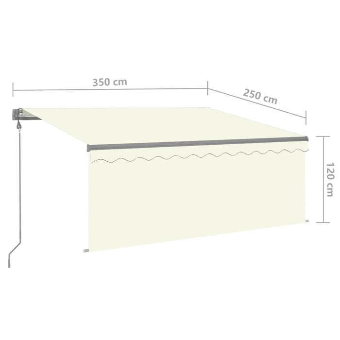 Tenda Sole Retrattile Automatica con Parasole 3,5x2,5 m Crema 3069407