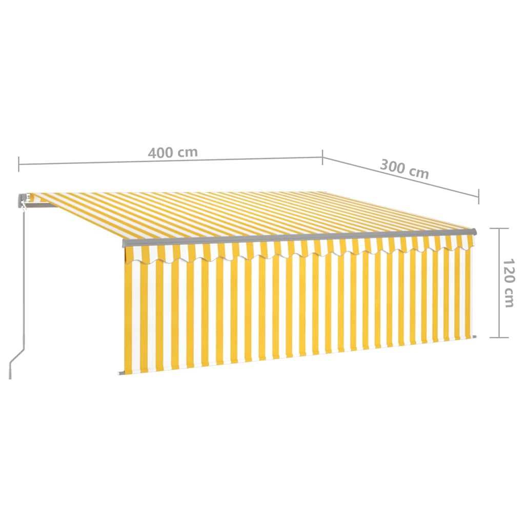 Tenda Sole Retrattile Manuale con Parasole 4x3m Gialla Bianca 3069418