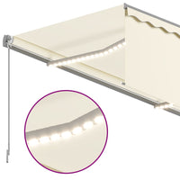 Tenda da Sole Retrattile Manuale con LED 4x3 m Crema 3069422