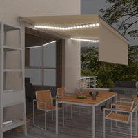 Tenda da Sole Retrattile Manuale con LED 4x3 m Crema 3069422