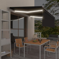 Tenda da Sole Retrattile Manuale con LED 4x3 m Antracite 3069424