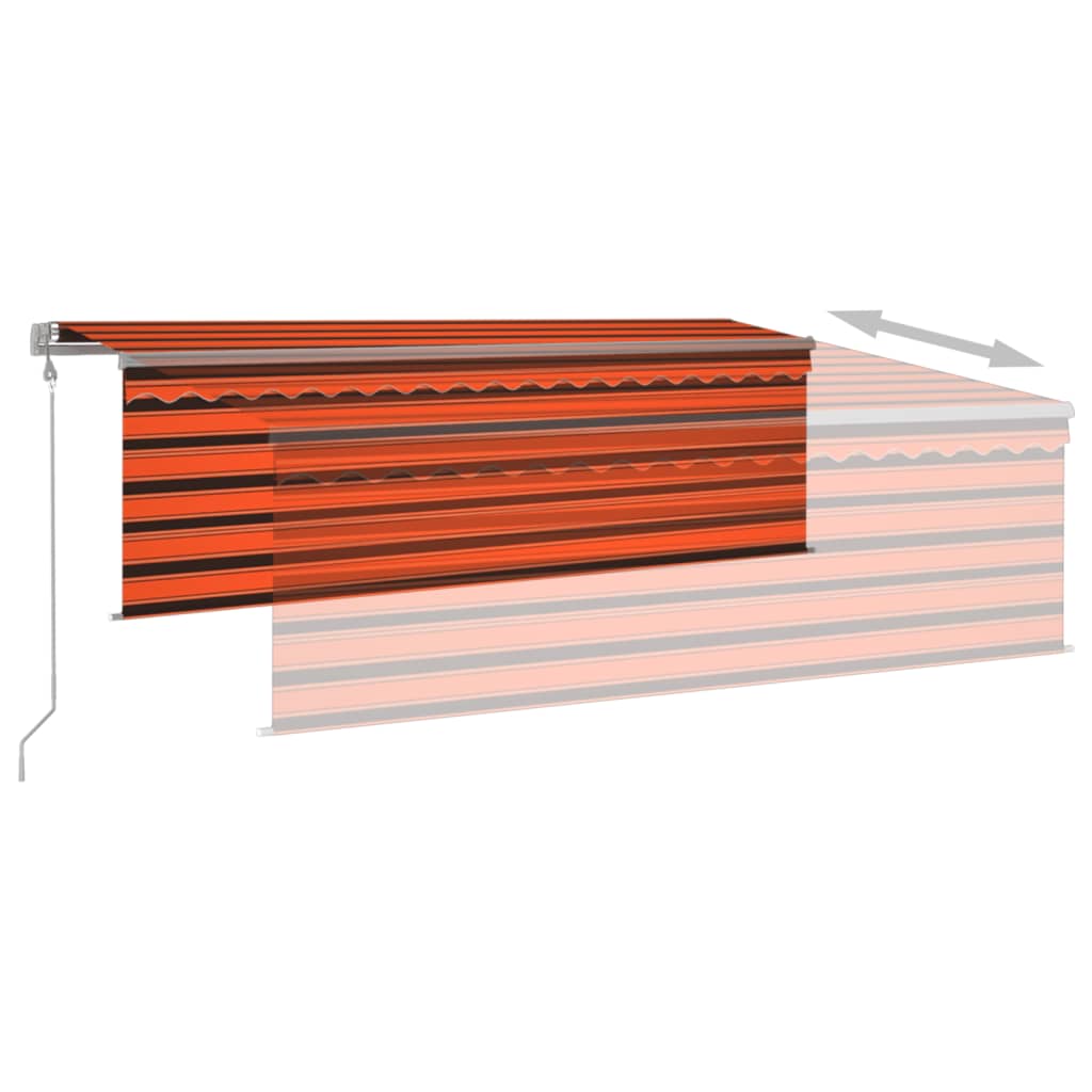 Tenda Retrattile Automatica con Parasole 4x3 m Arancio Marrone 3069430