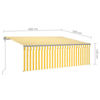 Tenda Automatica con Sensore Vento LED 4x3 m Gialla/Bianca 3069433