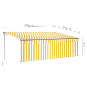 Tenda Automatica con Sensore Vento LED 4x3 m Gialla/Bianca 3069433