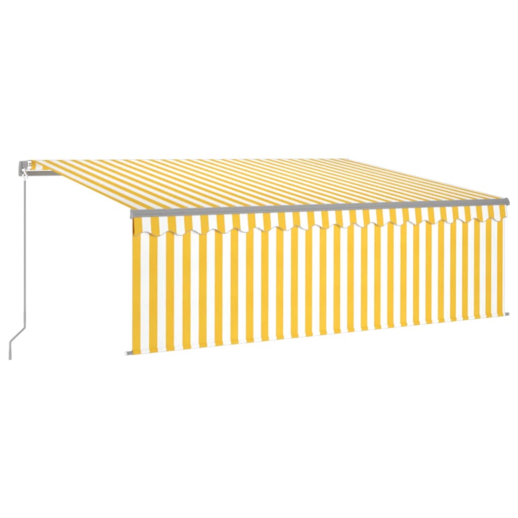 Tenda da Sole Retrattile con Parasole 4,5x3m Gialla e Bianca 3069438