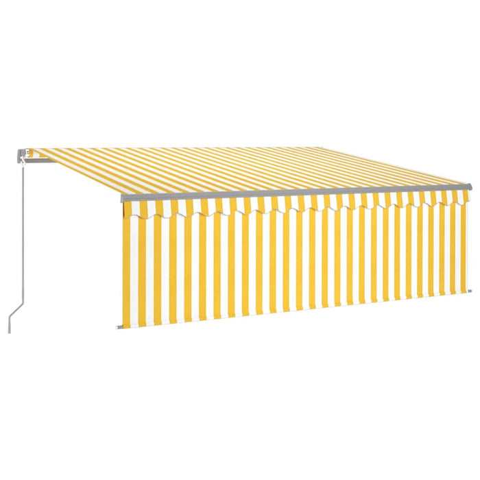 Tenda da Sole Retrattile con Parasole 4,5x3m Gialla e Bianca 3069438