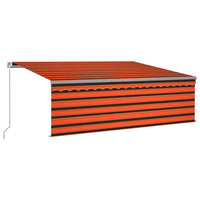 Tenda Sole Retrattile Manuale con LED 4,5x3m Arancione Marrone 3069445