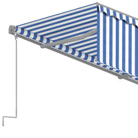 Tenda da Sole Retrattile Automatica Parasole 4,5x3m Blu Bianca