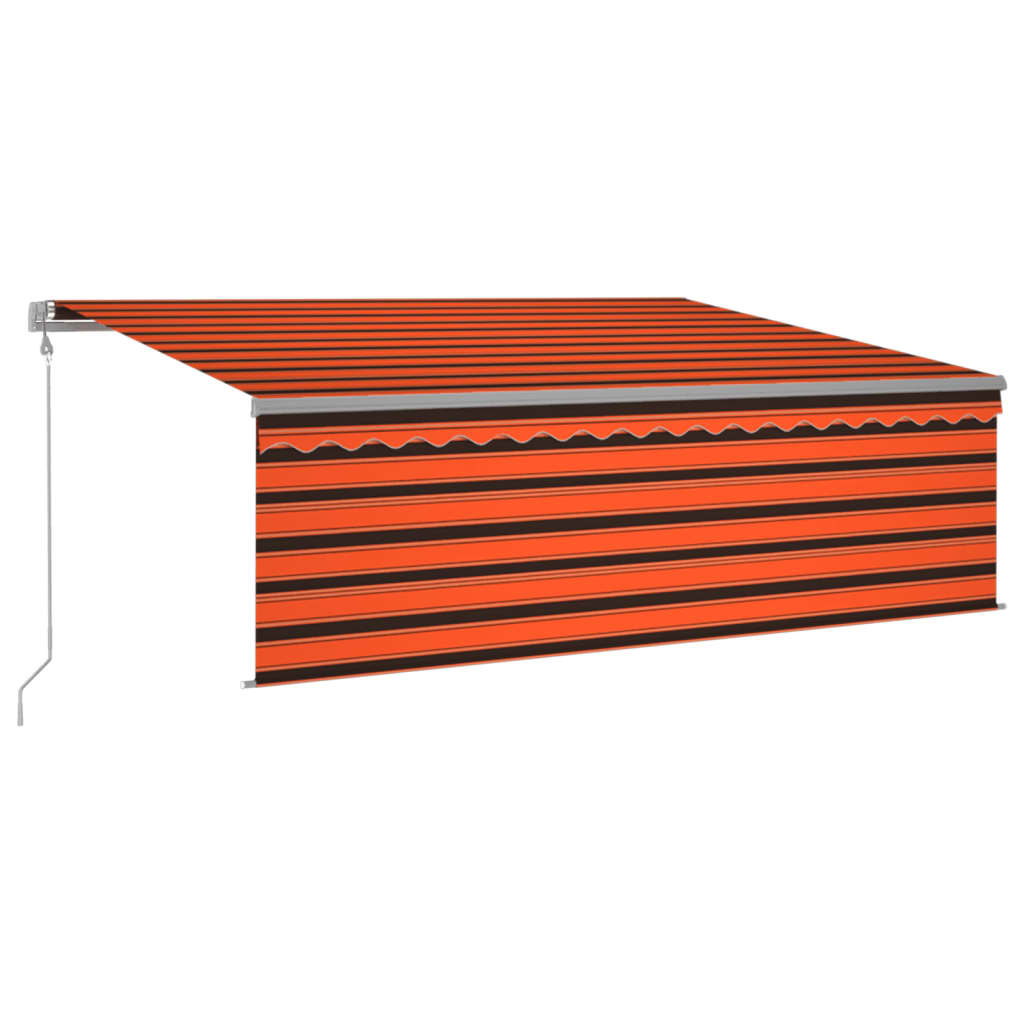 Tenda Automatica LED Sensore Vento 4,5x3 m Arancione e Marrone 3069455