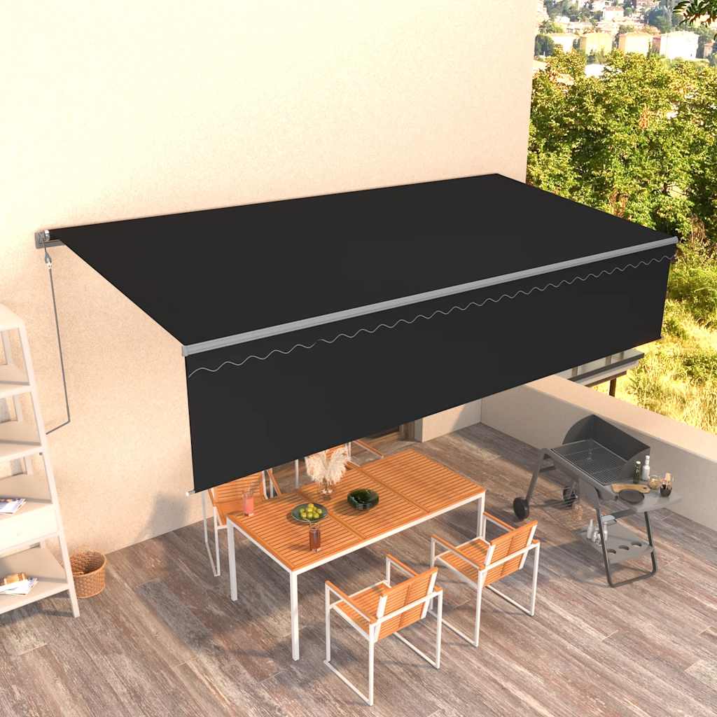 Tenda da Sole Retrattile Automatica con Parasole 6x3m Antracite 3069489