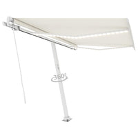 Tenda da Sole Retrattile Manuale con LED 300x250 cm Crema 3069502