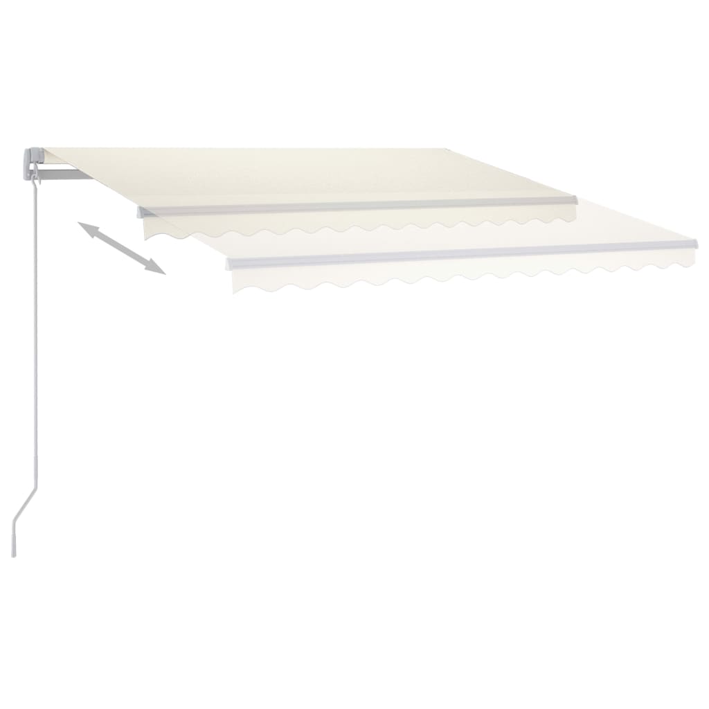 Tenda da Sole Retrattile Manuale con LED 300x250 cm Crema 3069502