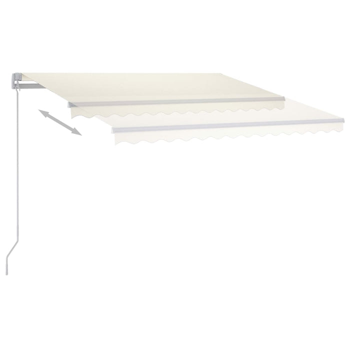 Tenda da Sole Retrattile Manuale con LED 300x250 cm Crema 3069502