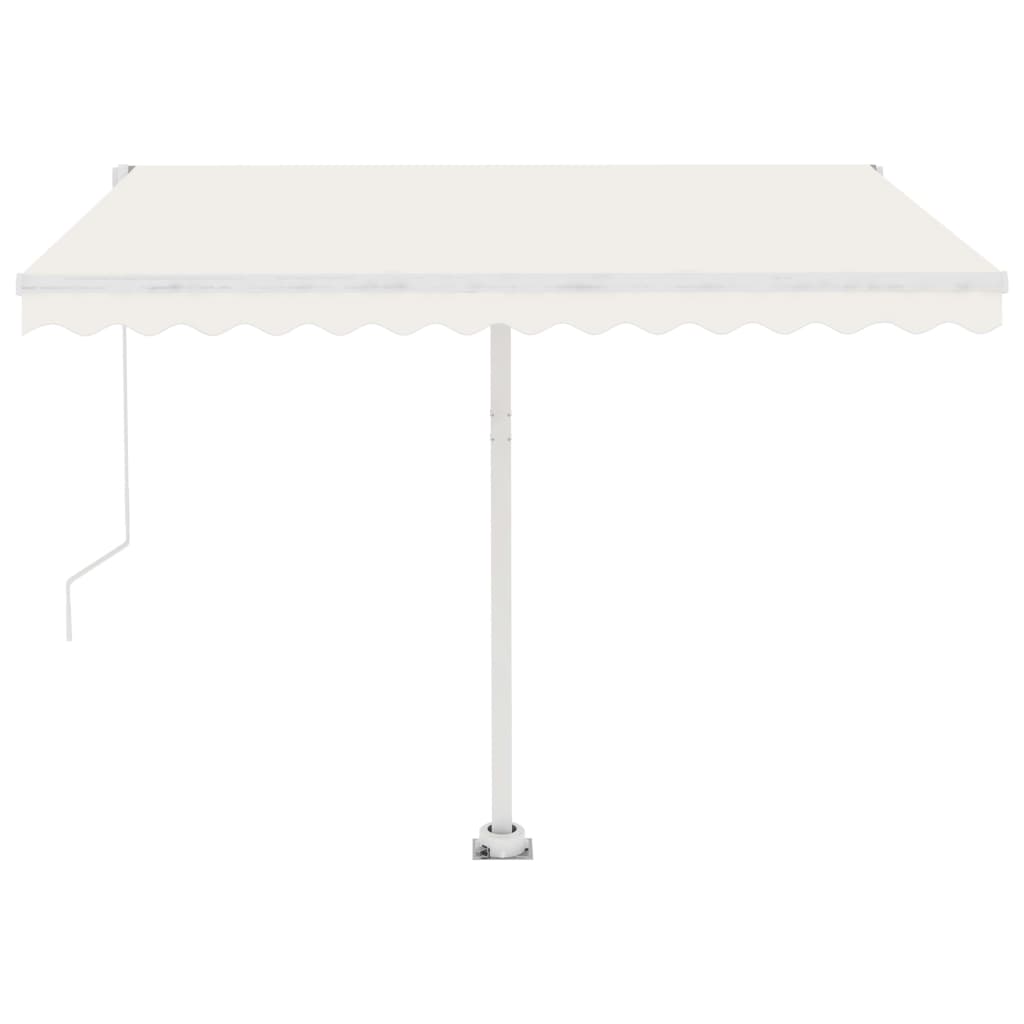 Tenda da Sole Retrattile Manuale con LED 300x250 cm Crema 3069502