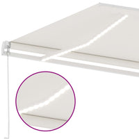 Tenda da Sole Retrattile Manuale con LED 300x250 cm Crema 3069502