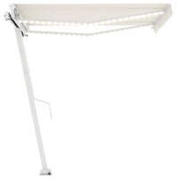 Tenda da Sole Retrattile Manuale con LED 300x250 cm Crema 3069502