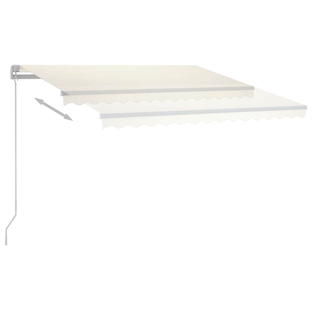 Tenda da Sole Retrattile Manuale con LED 300x250 cm Crema 3069502