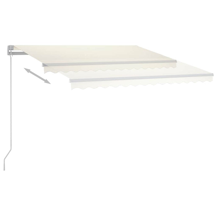 Tenda da Sole Retrattile Manuale con LED 300x250 cm Crema 3069502