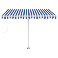 Tenda da Sole Automatica Autoportante 300x250 cm Blu e Bianca 3069506