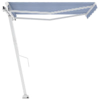 Tenda da Sole Manuale Autoportante 350x250 cm Blu/Bianca 3069516