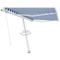 Tenda da Sole Manuale Autoportante 350x250 cm Blu/Bianca 3069516