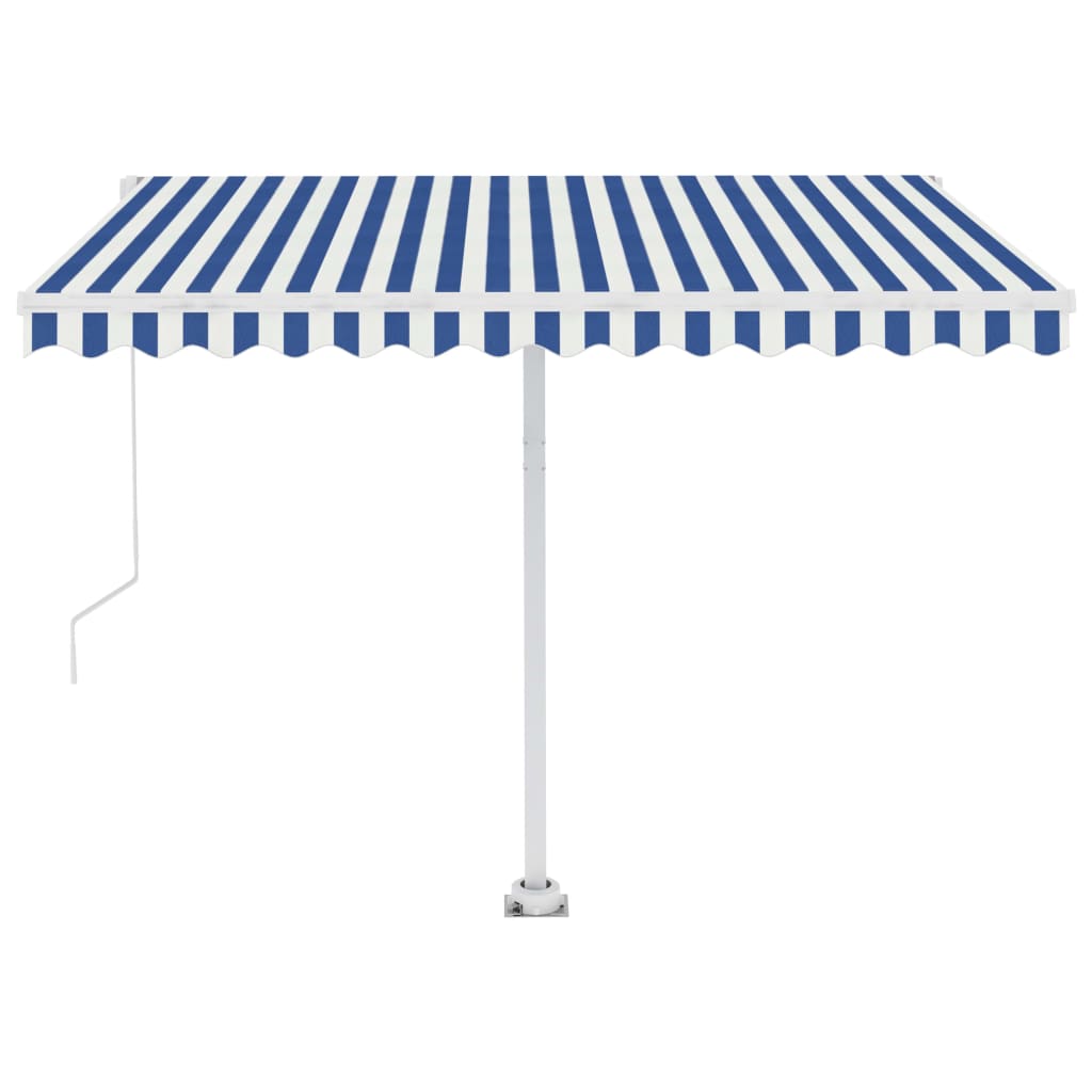 Tenda da Sole Manuale Autoportante 350x250 cm Blu/Bianca 3069516
