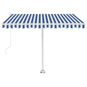 Tenda da Sole Manuale Autoportante 350x250 cm Blu/Bianca 3069516