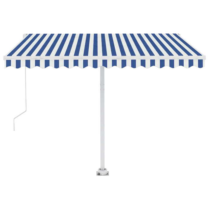 Tenda da Sole Manuale Autoportante 350x250 cm Blu/Bianca 3069516