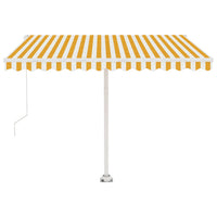 Tenda da Sole Autoportante Manuale 350x250 cm Gialla/Bianca 3069518