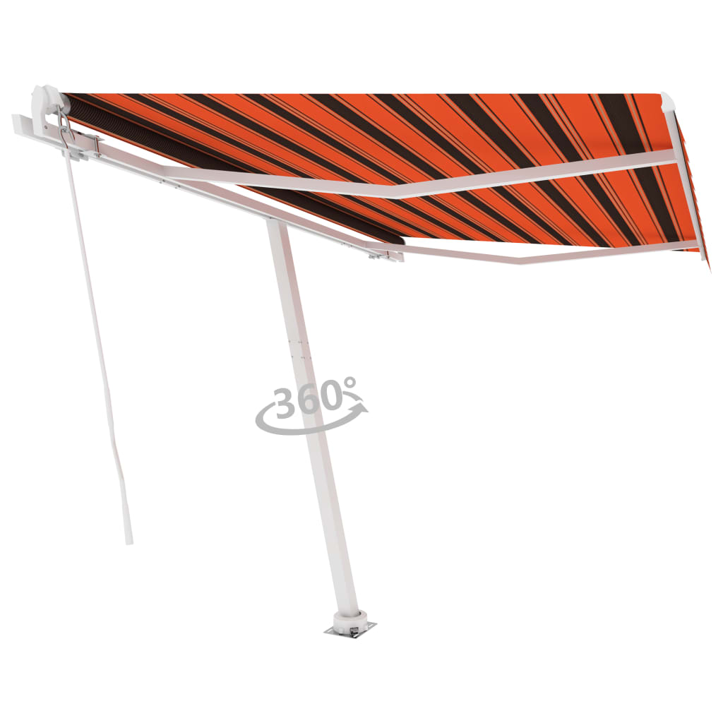Tenda da Sole Retrattile Manuale 350x250 cm Arancione e Marrone cod mxl 68327