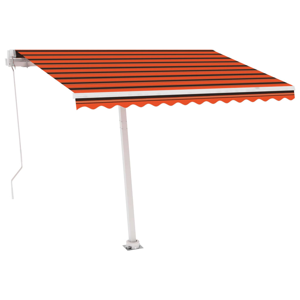 Tenda da Sole Retrattile Manuale 350x250 cm Arancione e Marrone 3069520