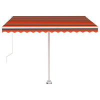 Tenda da Sole Retrattile Manuale 350x250 cm Arancione e Marrone 3069520