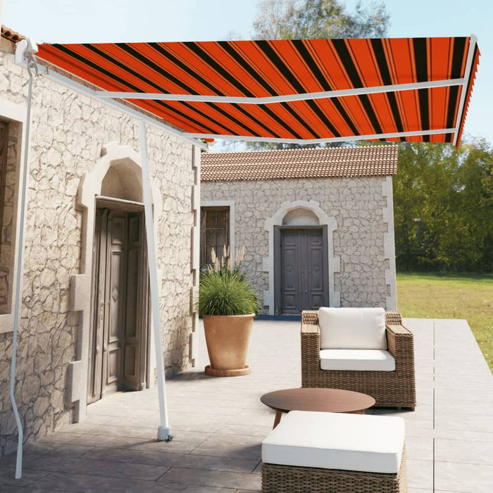 Tenda da Sole Retrattile Manuale 350x250 cm Arancione e Marrone cod mxl 68327