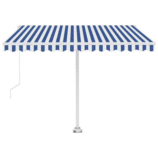 Tenda da Sole Automatica Autoportante 350x250 cm Blu e Bianca 3069526
