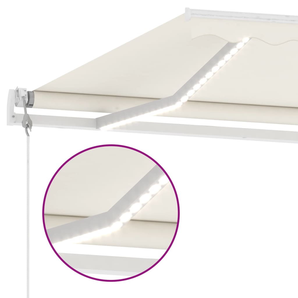 Tenda da Sole Automatica LED e Sensore Vento 350x250cm Crema