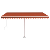 Tenda da Sole Manuale con Palo 400x300 cm Arancione/Marrone 3069540