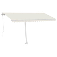 Tenda da Sole Retrattile Manuale con LED 400x300 cm Crema 3069542