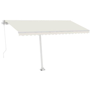 Tenda da Sole Retrattile Manuale con LED 400x300 cm Crema 3069542