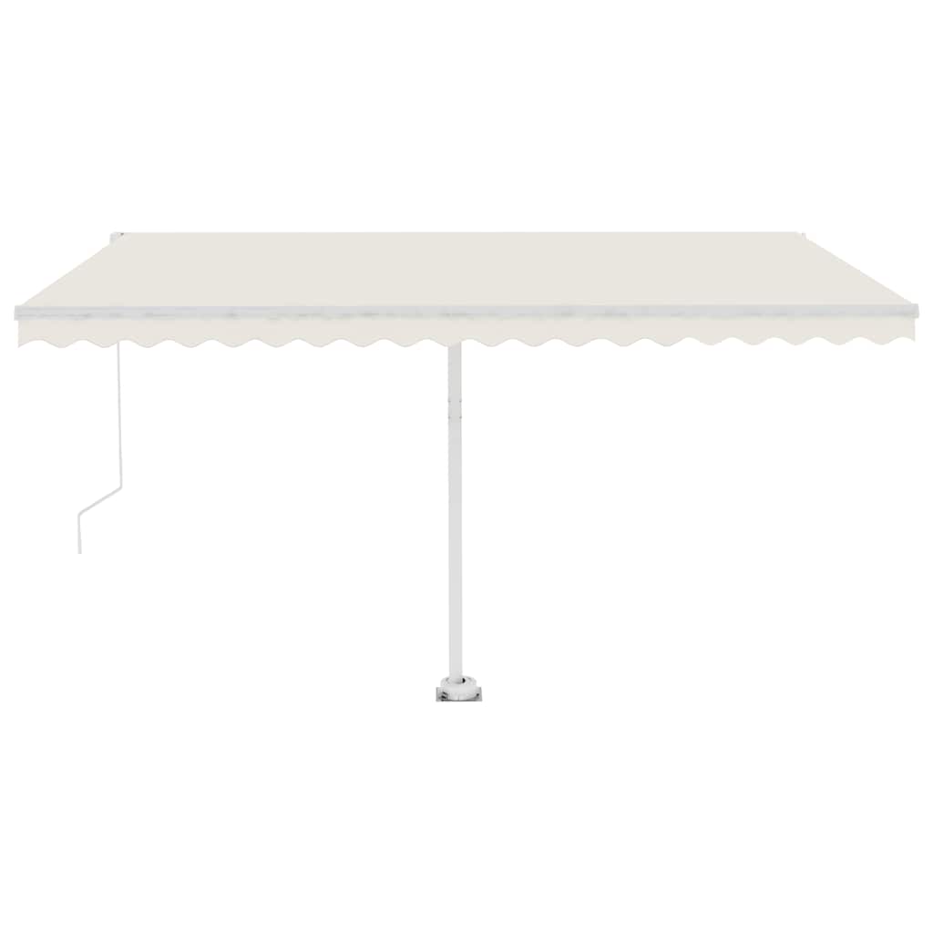Tenda da Sole Retrattile Manuale con LED 400x300 cm Crema 3069542