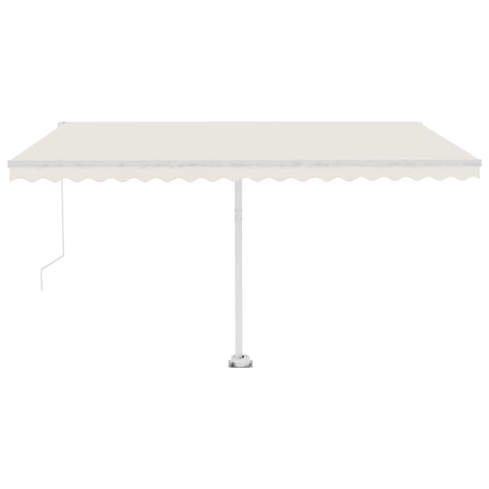 Tenda da Sole Retrattile Manuale con LED 400x300 cm Crema 3069542