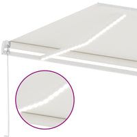 Tenda da Sole Retrattile Manuale con LED 400x300 cm Crema 3069542